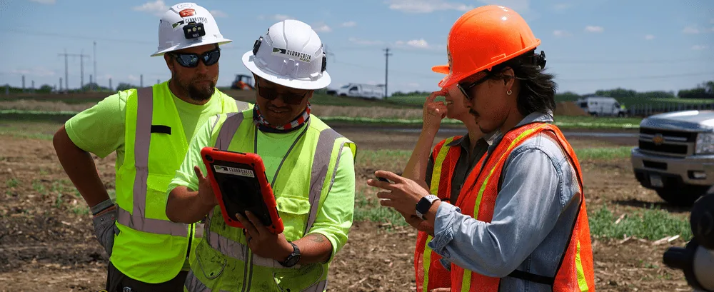 People visiting a solar project
